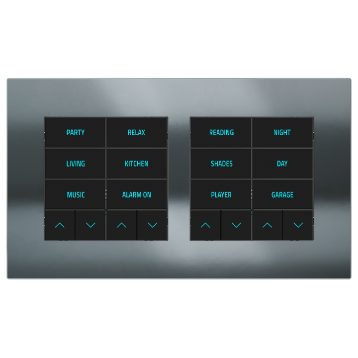 Rectangular Plate Surface (71/20Venti) (98x168) 2 windows (60x60)+(60x60) Metal HT Black