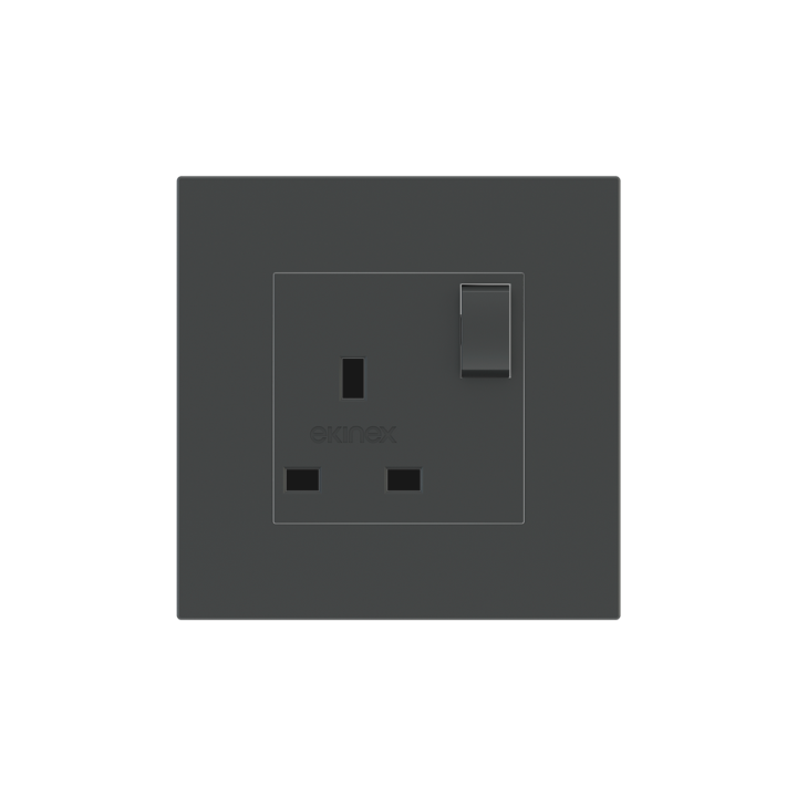 Square Painted Cover UK socket (55x55) Fenix NTM Grey Bromine