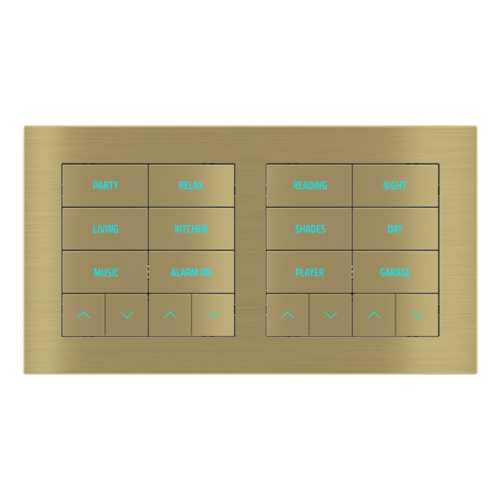 Rectangular Plate Deep (FF/71/20Venti) (87x158) 2 windows (60x60)+(60x60) Metal Brass