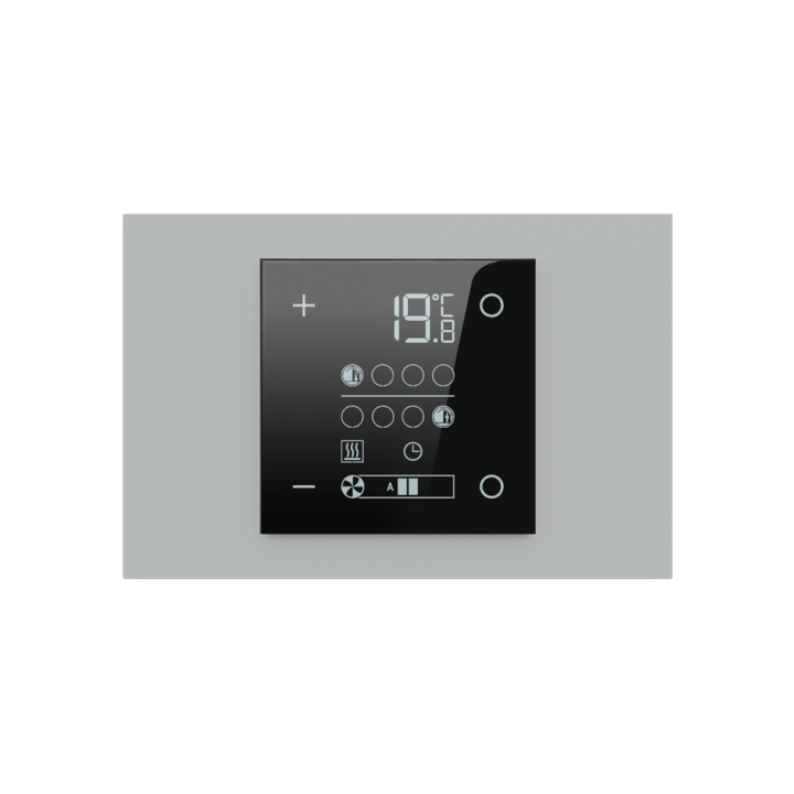 Rectangular Plate 71 (Form/Flank/NF) (80x121) 1 window (60x60) Fenix NTM Grey Ephesus