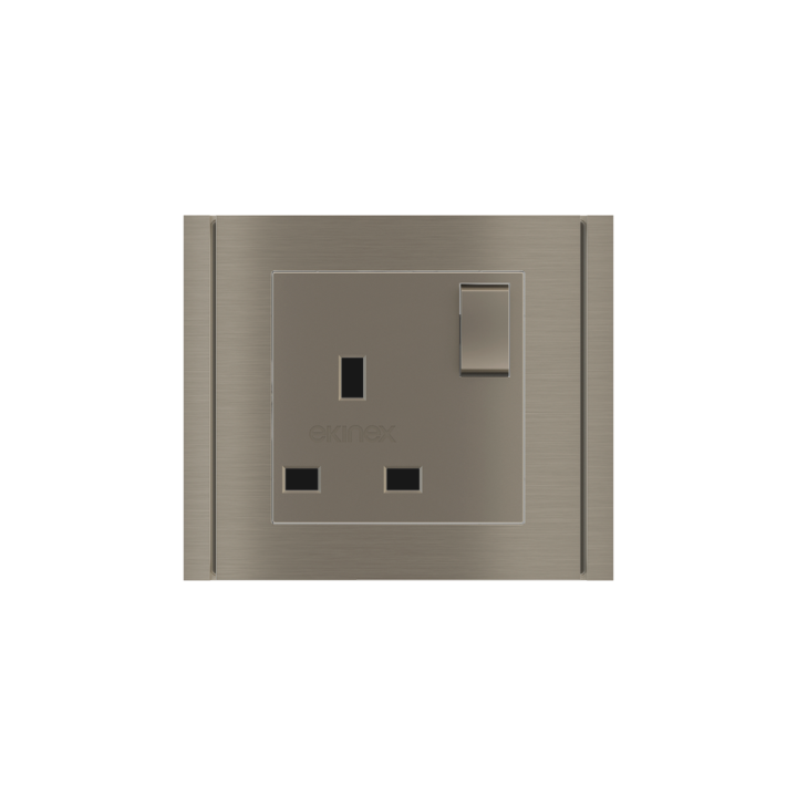 Square Painted Cover UK socket (55x55) Metal Nickel