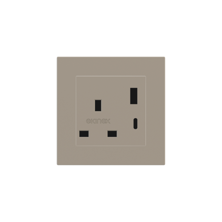 2 USB port (Type A+TypeC) painted Square Cover UK socket (55x55) Fenix NTM Beaver Ottawa