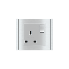 Square Painted Cover UK socket (55x55) Metal Alluminium