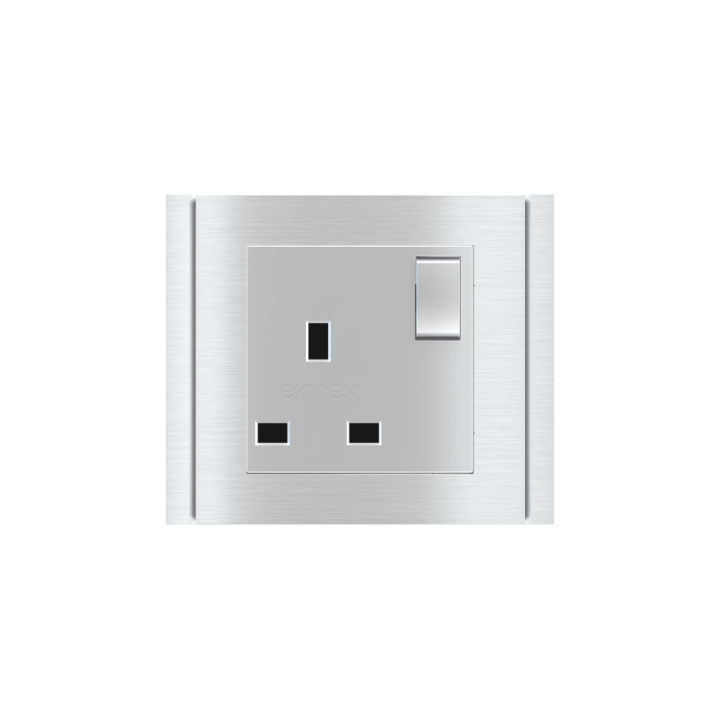 Square Painted Cover UK socket (55x55) Metal Alluminium