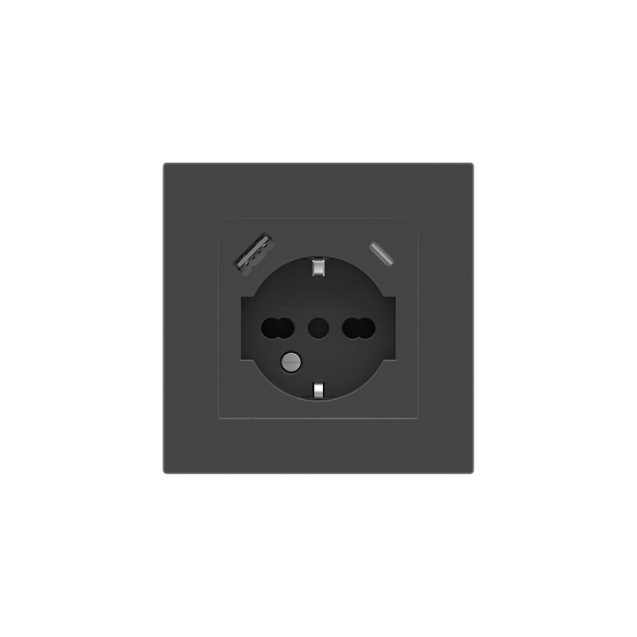 Square Plate Deep (FF/71/20Venti) (87x87) 1 window (55x55) Fenix NTM Grey Bromine