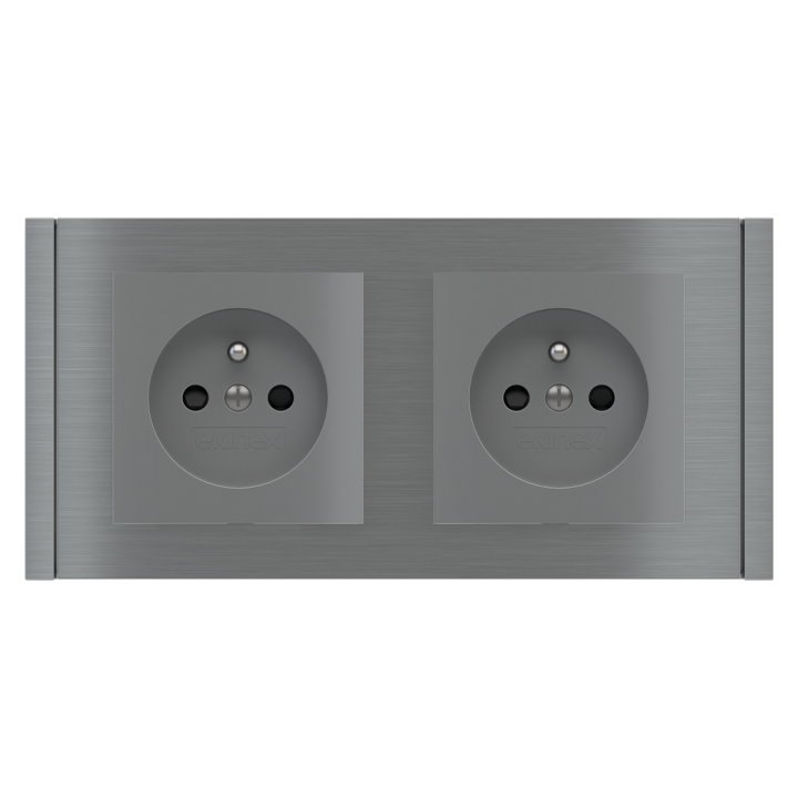 Rectangular Plate 71 (Form/Flank/NF) (80x151) 2 windows (55x55)+(55x55) Metal Titanium
