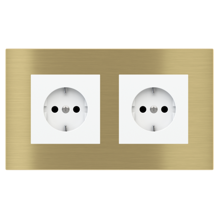 Rectangular Plate Surface (71/20Venti) (98x168) 2 windows (45x45)+(45x45) Metal Brass