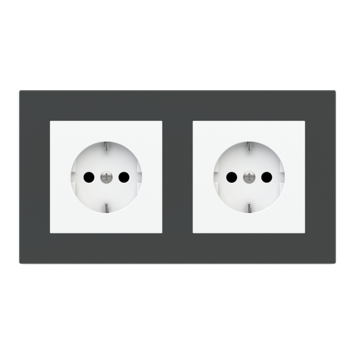 Rectangular Plate Deep (FF/71/20Venti) (87x158) 2 windows (45x45)+(45x45) Fenix NTM Grey Bromine