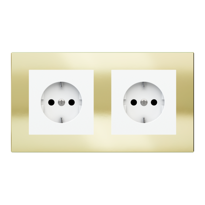 Rectangular Plate Deep (FF/71/20Venti) (87x158) 2 windows (45x45)+(45x45) Metal HT Champagne