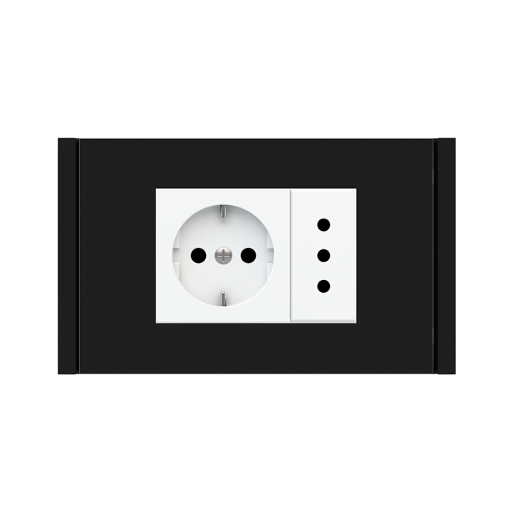 Rectangular Plate 71 (Form/Flank/NF) (80x121) 1 window (45x68) Black Plastic
