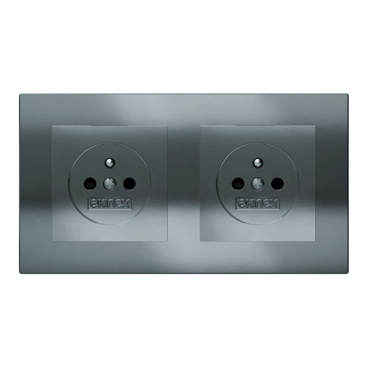 Rectangular Plate Deep (FF/71/20Venti) (87x158) 2 windows (55x55)+(55x55) Metal HT Black