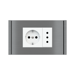 Rectangular Plate 71 (Form/Flank/NF) (80x121) 1 window (45x68) Metal Titanium