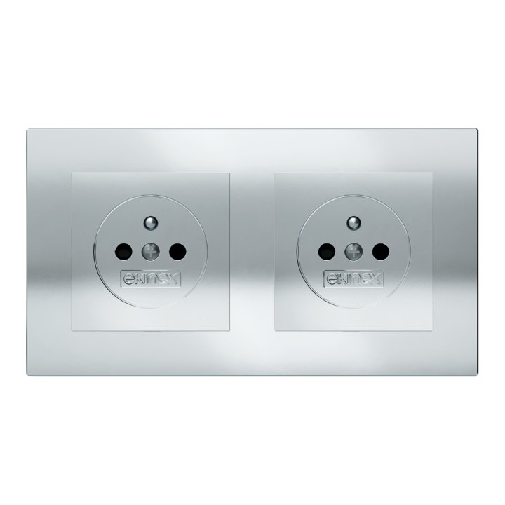 Rectangular Plate Deep (FF/71/20Venti) (87x158) 2 windows (55x55)+(55x55) Metal HT Chrome