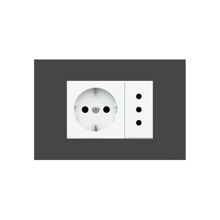 Rectangular Plate 71 (Form/Flank/NF) (80x121) 1 window (45x68) Fenix NTM Grey Bromine