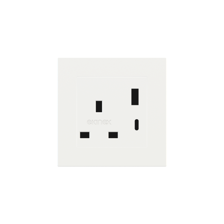 Ekinex розетка 55x55 mm White Malè Fenix NTM EK-PSC-UK-USB-FBM