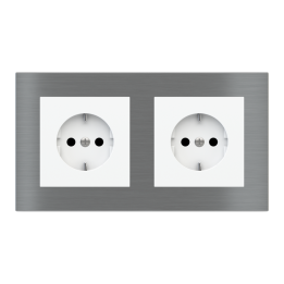 Rectangular Plate Deep (FF/71/20Venti) (87x158) 2 windows (45x45)+(45x45) Metal Titanium