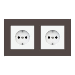 Rectangular Plate Deep (FF/71/20Venti) (87x158) 2 windows (45x45)+(45x45) Fenix NTM Cocoa Orinoco