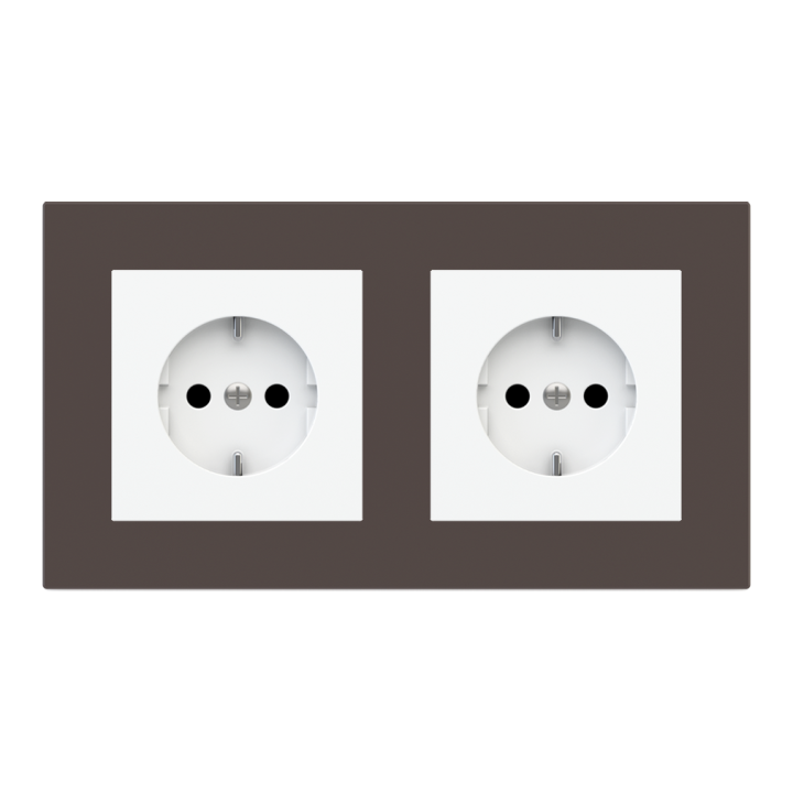 Rectangular Plate Deep (FF/71/20Venti) (87x158) 2 windows (45x45)+(45x45) Fenix NTM Cocoa Orinoco
