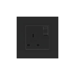 Square Painted Cover UK socket (55x55) Fenix NTM Black Ingo