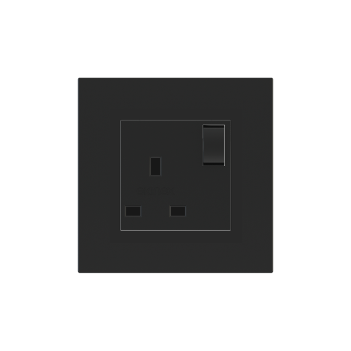 Square Painted Cover UK socket (55x55) Fenix NTM Black Ingo