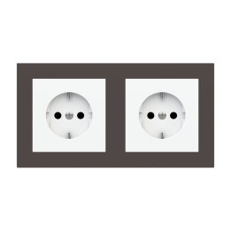 Rectangular Plate 71 (Form/Flank/NF) (80x151) 2 windows (45x45)+(45x45) Fenix NTM Cocoa Orinoco
