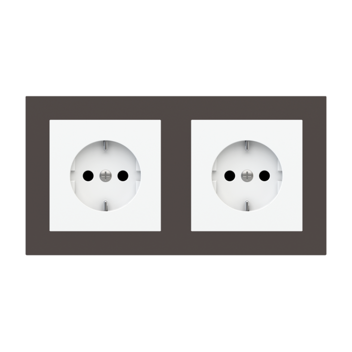 Rectangular Plate 71 (Form/Flank/NF) (80x151) 2 windows (45x45)+(45x45) Fenix NTM Cocoa Orinoco
