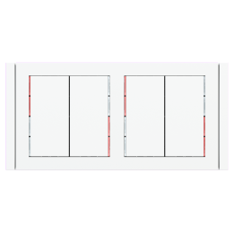 kit 2 rockers 71 serie vertical rectangular (30X60) Pure white Plastic