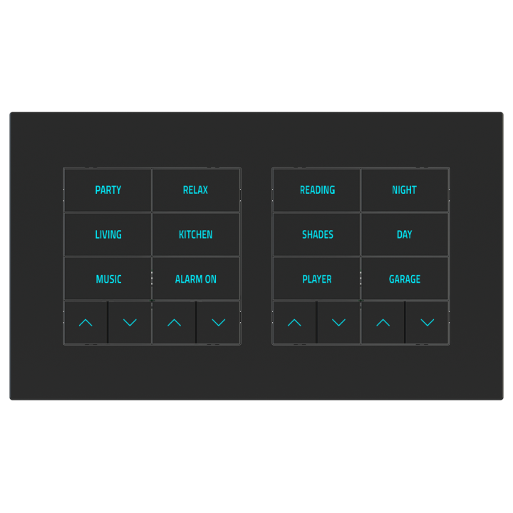 Rectangular Plate Surface (71/20Venti) (98x168) 2 windows (60x60)+(60x60) Fenix NTM Black Ingo
