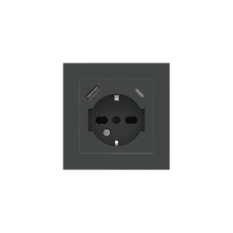 Square Plate 71 (Form/Flank/NF) (80x80) 1 window (55x55) Fenix NTM Grey Bromine