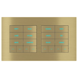 Rectangular Plate Surface (71/20Venti) (98x168) 2 windows (60x60)+(60x60) Metal Brass