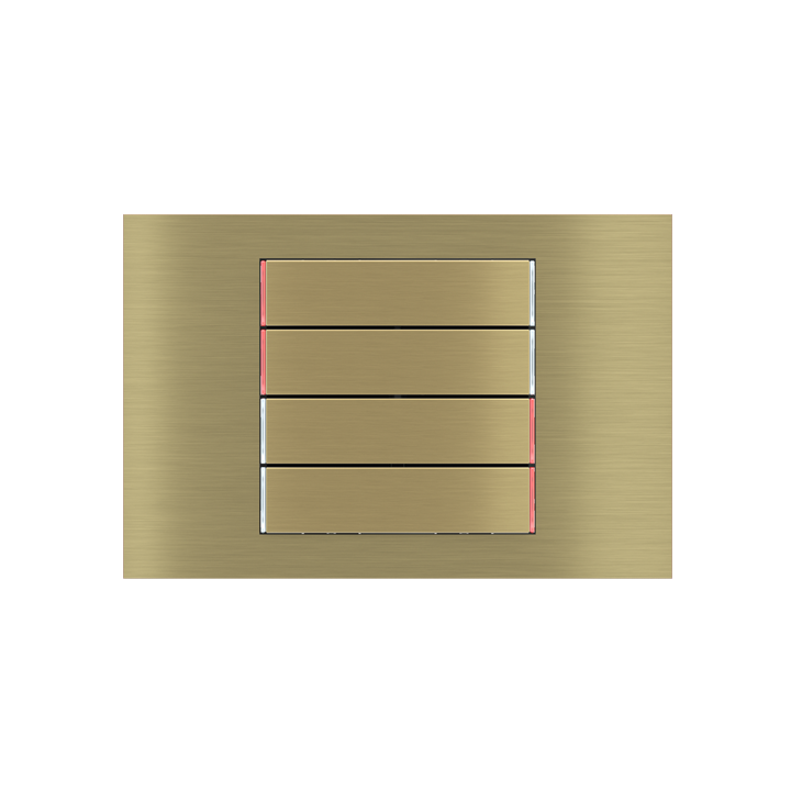 kit 4 rockers 71 serie horizontal rectangular (60X15) Metal Brass