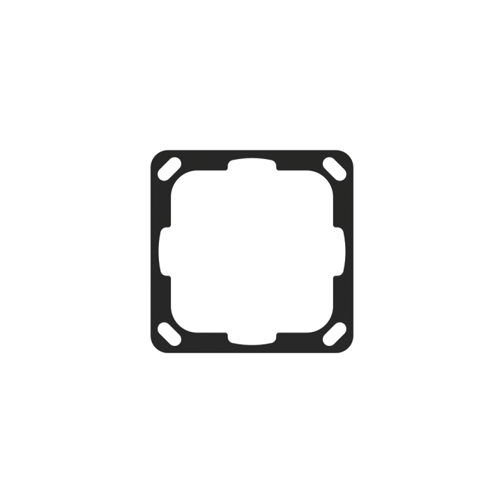 Square mounting support for devices not supplied by Ekinex
