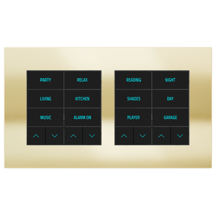 Rectangular Plate Surface (71/20Venti) (98x168) 2 windows (60x60)+(60x60) Metal HT Champagne