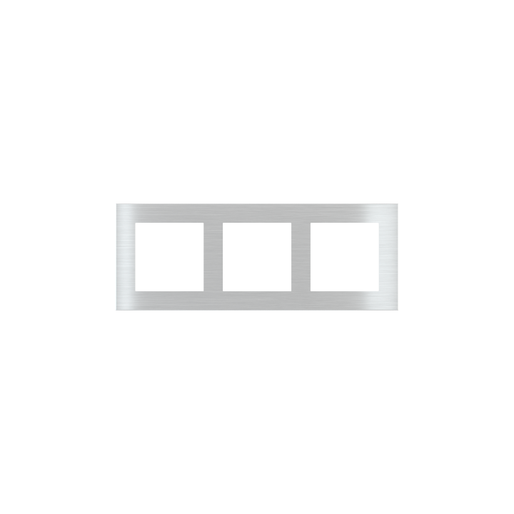 Rectangular Plate Deep (FF/71/20Venti) (87x229) 3 windows (55x55)+(55x55)+(55x55) Metal Alluminium