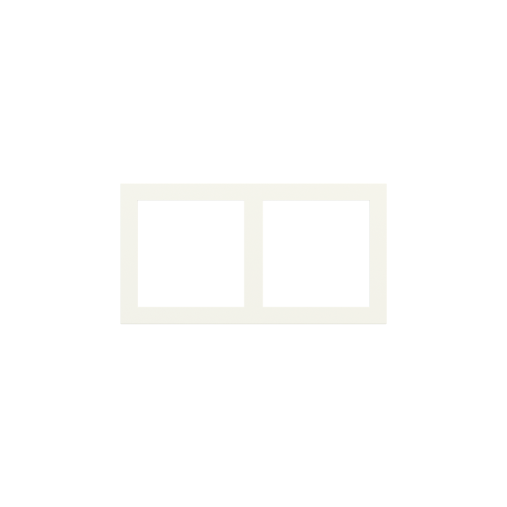 Rectangular Plate 71 (Form/Flank/NF) (80x151) 2 windows (60x60)+(60x60) White Plastic