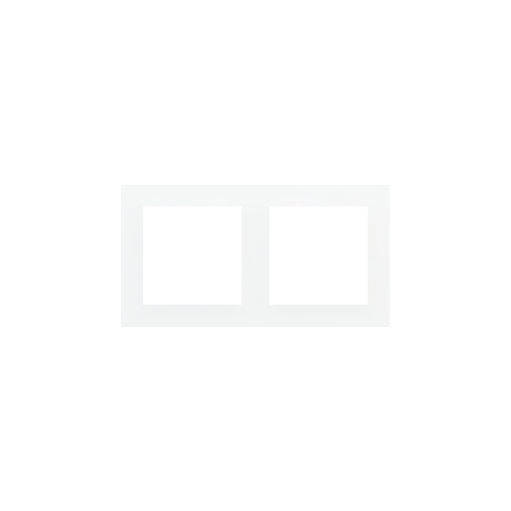 Rectangular Plate 71 (Form/Flank/NF) (80x151) 2 windows (55x55)+(55x55) Pure white Plastic