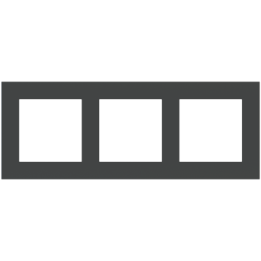Rectangular Plate Deep (FF/71/20Venti) (87x229) 3 windows (55x55)+(55x55)+(55x55) Fenix NTM Grey Bromine