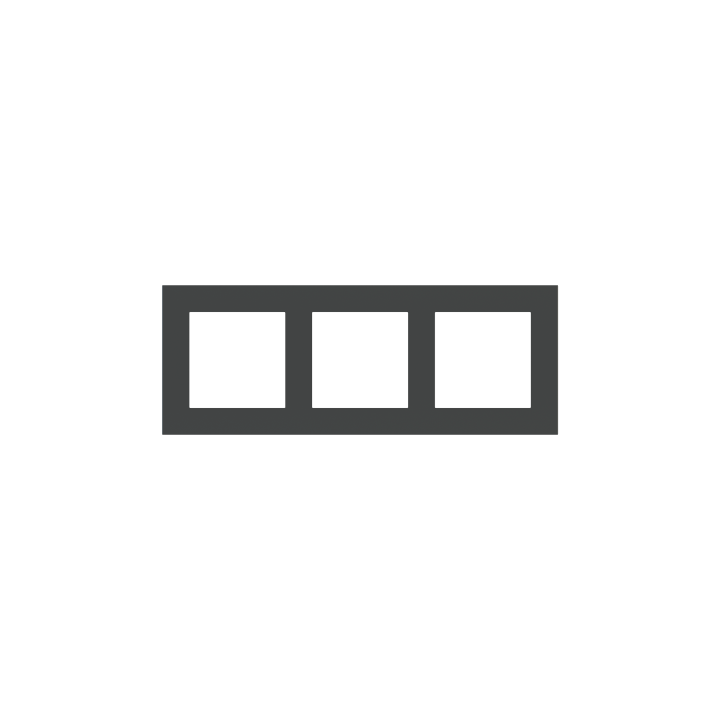 Rectangular Plate Deep (FF/71/20Venti) (87x229) 3 windows (55x55)+(55x55)+(55x55) Fenix NTM Grey Bromine