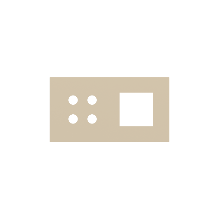 Magnetic plate 2-fold for 4-rocker push button + (45x45 mm window) Proxima series Metal Beige Luxor