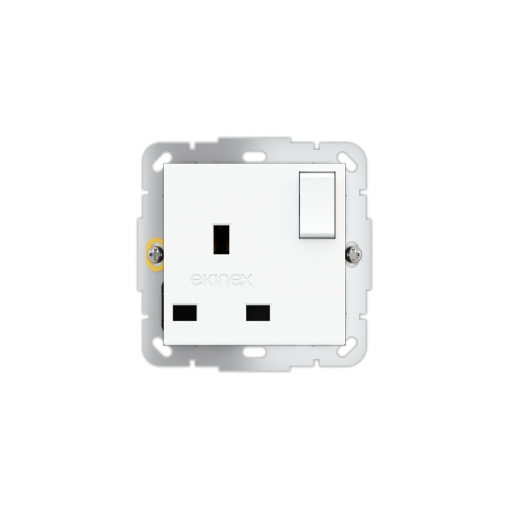 Power socket UK standard with Switch, 55x55 mm