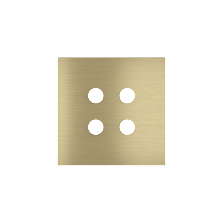 Square magnetic plate for a 4-rocker push button Proxima series Metal Brass