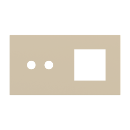Magnetic plate 2-fold for 2-rocker push button + (45x45 mm window) Proxima series Metal Beige Luxor