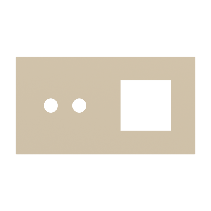 Magnetic plate 2-fold for 2-rocker push button + (45x45 mm window) Proxima series Metal Beige Luxor