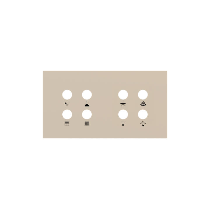Magnetic plate 2-fold for 4-rocker push buttons Proxima series Metal Beige Luxor + customization