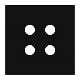 Square magnetic plate for a 4-rocker push button Proxima series Metal Insense Black
