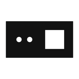 Magnetic plate 2-fold for 2-rocker push button + (45x45 mm window) Proxima series Metal Insense Black