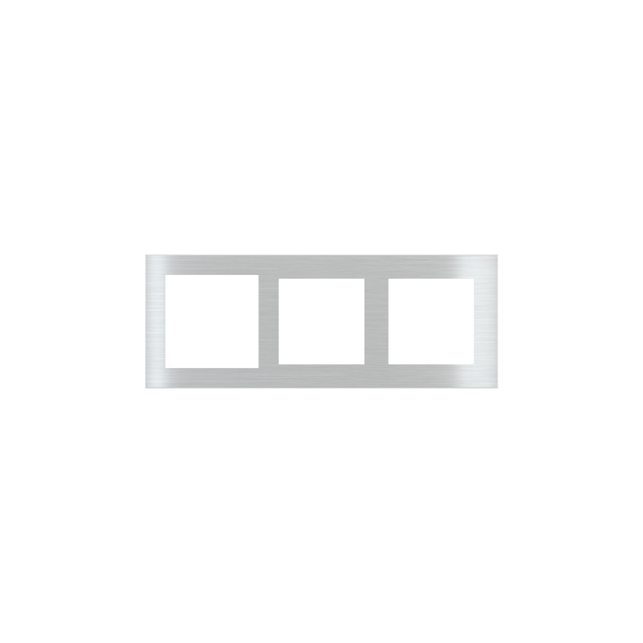 Rectangular Plate Deep (FF/71/20Venti) (87x229) 3 windows (60x60)+(55x55)+(55x55) Metal Alluminium