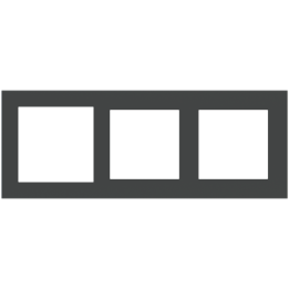Rectangular Plate Deep (FF/71/20Venti) (87x229) 3 windows (60x60)+(55x55)+(55x55) Fenix NTM Grey Bromine
