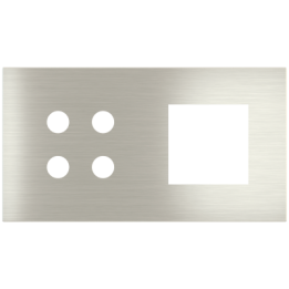 Magnetic plate 2-fold for 4-rocker push button + (45x45 mm window) Proxima series Metal Steel Brushed