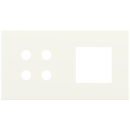 Magnetic plate 2-fold for 4-rocker push button + (45x45 mm window) Proxima series Metal Warm White